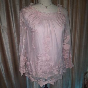 Marled Reunited Clothing - Small Pink Blouse